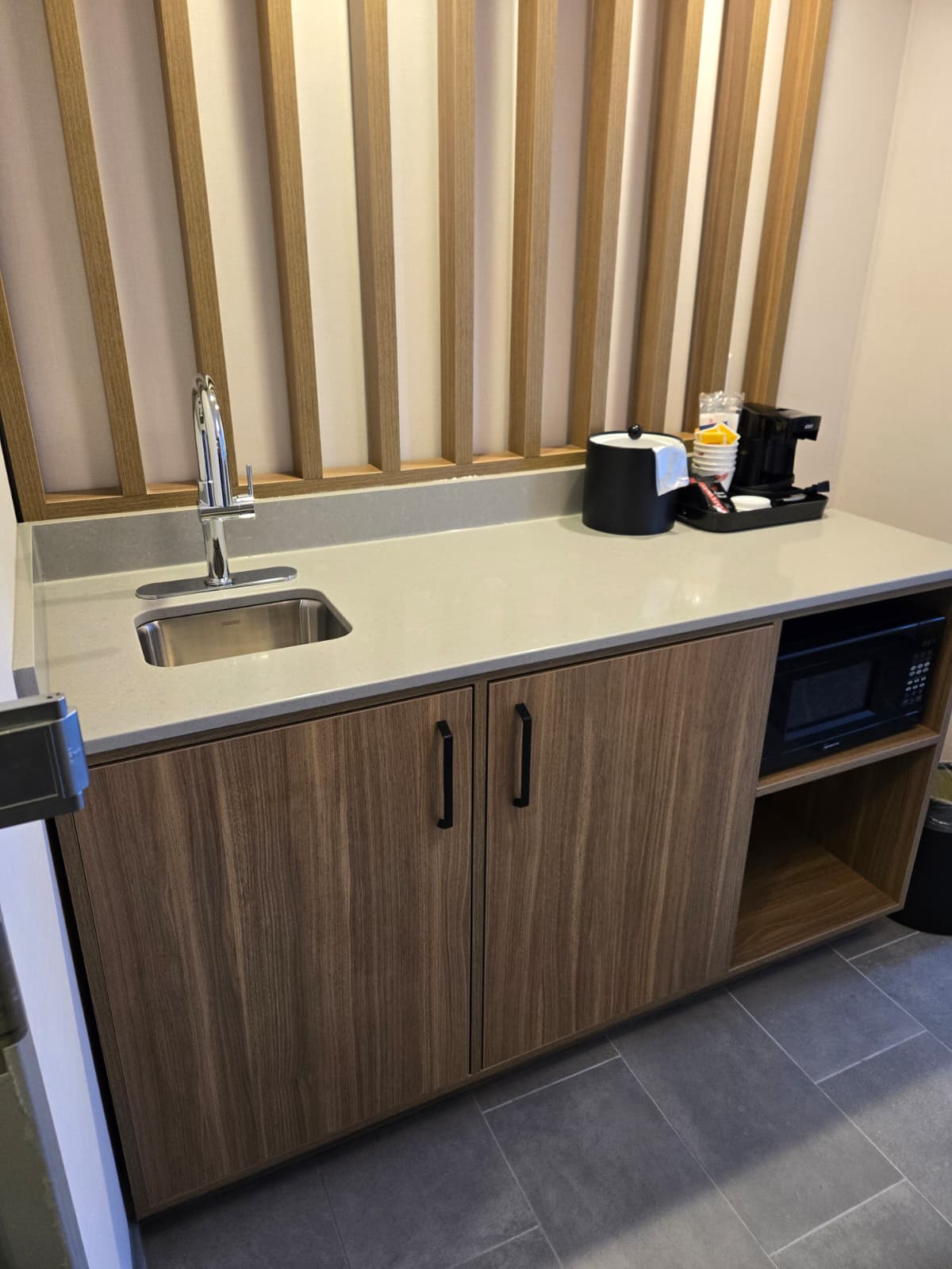 Hotel coffee station after